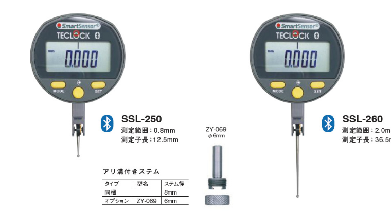 日本tecloc藍牙無(wú)線(xiàn)傳輸杠桿千分表SSL-250數顯杠桿表SSL-260 350